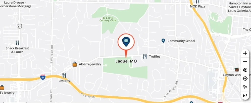 Location of Ladue, MO
