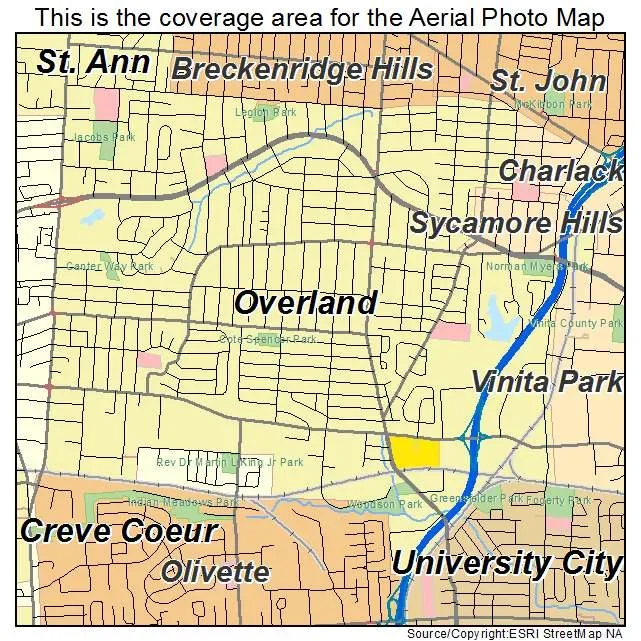 Location of Overland, MO