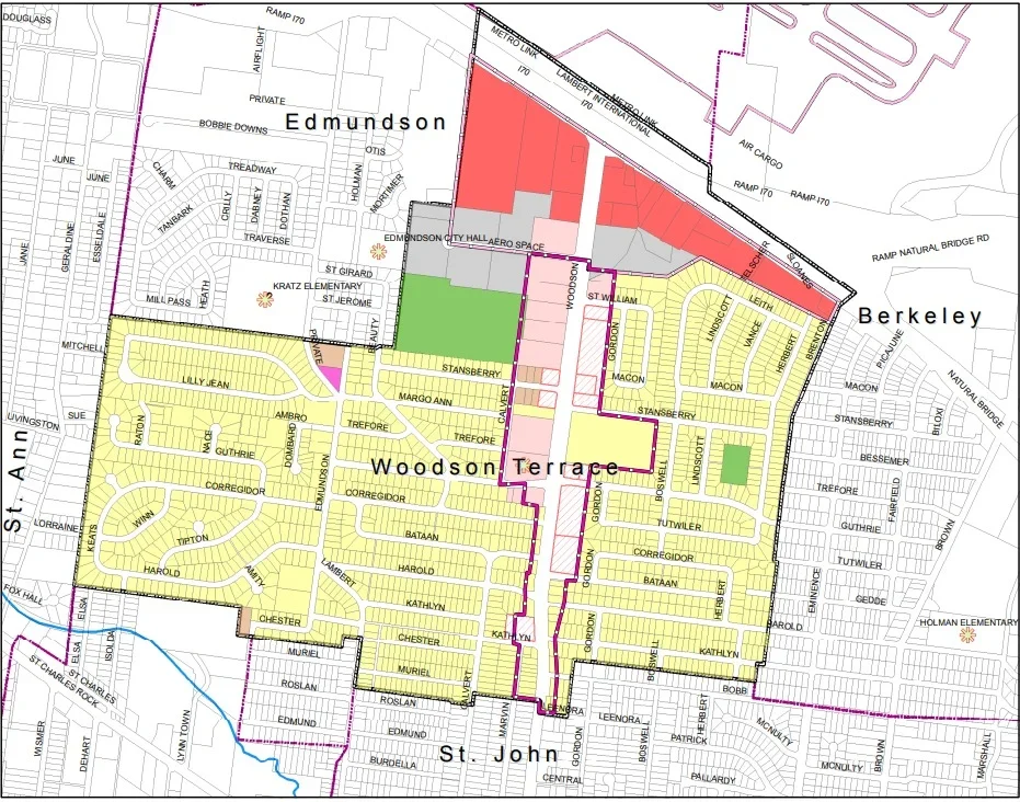 Location of Woodson Terrace, MO