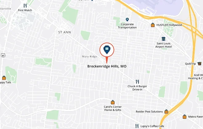 Location of Breckenridge Hills, MO